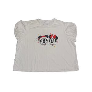 Disney Parks Christmas Mickey Minnie Puffy Sleeve T-Shirt Plus 3X Disneyland
